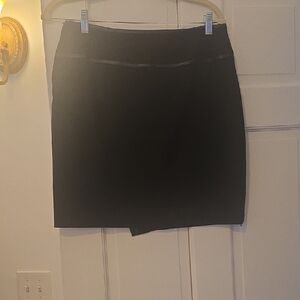 Elegant Black Women's Skirt With Leather Trim
